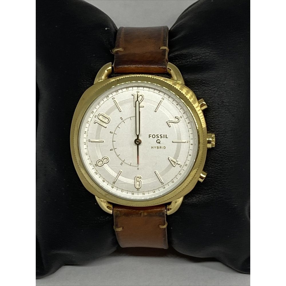 Fossil FTW1201 Women's Brown Leather Analog White Dial Hybrid Smartwatch XX727